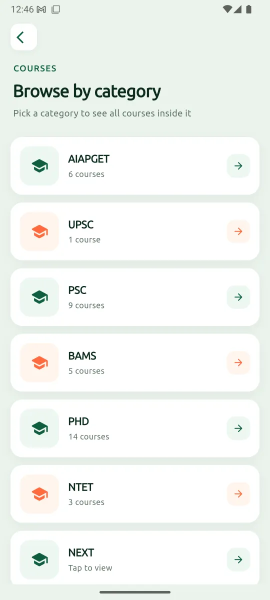 Course categories
